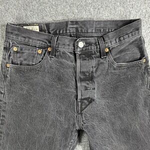 Levis 501 Premium Jeans Mens 30x32 Black Big E Button Fly Fade
